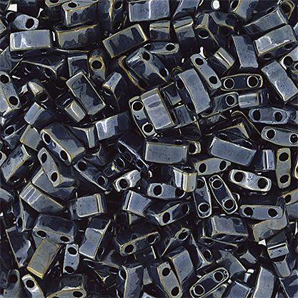 Miyuki TILA Half Cut 5x2.3mm 2Hole Lt. Gunmetal Opaque- 5.2g - Too Cute Beads