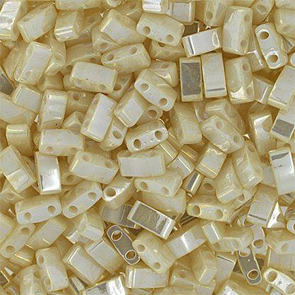 Miyuki TILA Half Cut 5x2.3mm 2Hole Ivory Pearl Op. Ceylon- 5.2g - Too Cute Beads