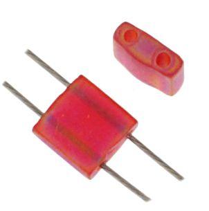 TILA 5x5mm 2Hole approx. 5.2g Red Transparent Matte AB - Too Cute Beads