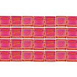 TILA 5x5mm 2Hole approx. 5.2g Red Transparent Matte AB - Too Cute Beads