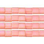 TILA 5x5mm 2Hole approx. 5.2g Peach Opaque AB - Too Cute Beads