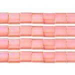 TILA 5x5mm 2Hole approx. 5.2g Peach Opaque AB - Too Cute Beads