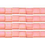 TILA 5x5mm 2Hole approx. 5.2g Peach Opaque AB - Too Cute Beads