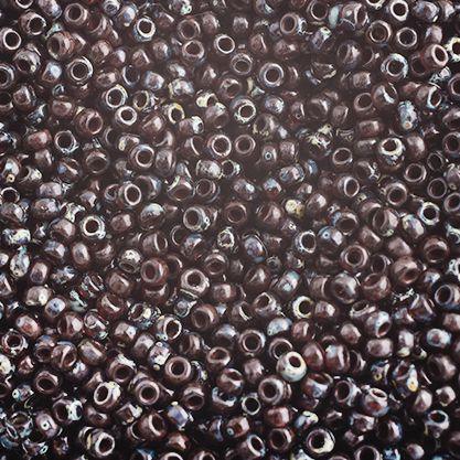 Miyuki Seed Bead 11/0 apx. 22g Tr. Flame Red Picasso