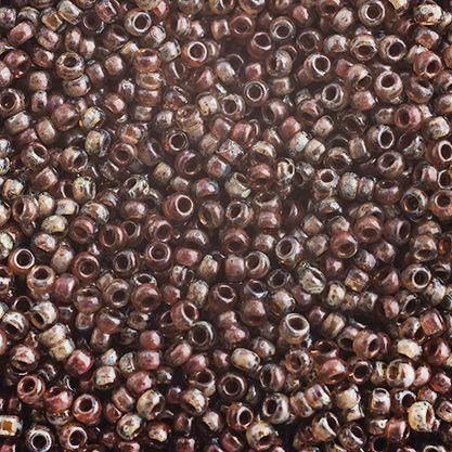 Miyuki Seed Bead 11/0 apx. 22g Tr. Light Smoky Topaz Picasso - Too Cute Beads