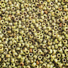 Miyuki Seed Bead 11/0 apx. 22g OP. Chartreuse Picasso - Too Cute Beads