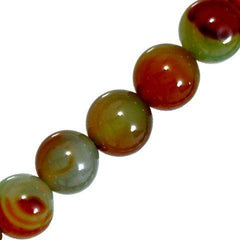 6mm Round Green and Red Onyx Beads (Pack of 10) - Too Cute Beads