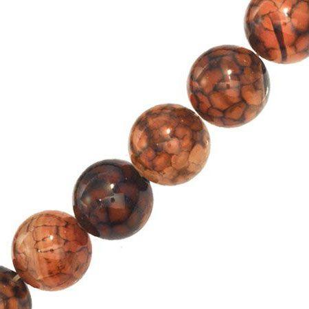 Brown Fire Agate 6mm Round (Pack of 10) - Too Cute Beads