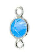 Sterling Silver 6mm Aqua Blue CZ Channel (1pc) - Too Cute Beads