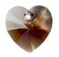 Swarovski 14mm Heart Pendant - Topaz Blend (1pc)