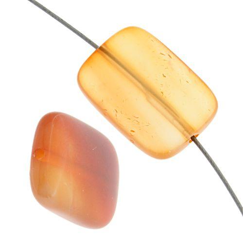 Carnelian 13x18mm Rectangle Beads - Too Cute Beads