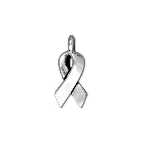 TierraCast - 17mm x 7.25mm Awareness Charm - Silver Plate (1 Piece) - Too Cute Beads