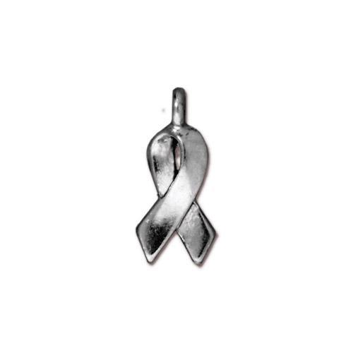 TierraCast - 17mm x 7.25mm Awareness Charm - Antique Silver (1 Piece) - Too Cute Beads