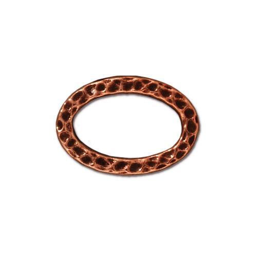 TierraCast - 18 x 12.5mm Solid Oval Linking Ring - Copper (1 Piece) - Too Cute Beads