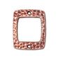 TierraCast - 21.4 x 17.4mm Drilled Rectangle Hammertone Linking Ring - Copper (1 piece) - Too Cute Beads