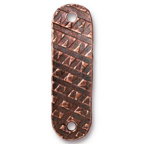 TierraCast - 40.7 x 13mm Distressed ID Bar - Copper (1 Piece) - Too Cute Beads