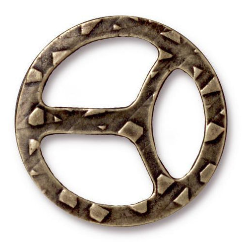 TierraCast - 28mm Tri-Buckle for 10mm Flat Leather - Brass (1 Piece) - Too Cute Beads