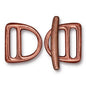 TierraCast - 14mm Slotted D Ring Clasp Set - Copper (Contains 2 D Rings and 1 Bar - Requires Jumpring) - Too Cute Beads