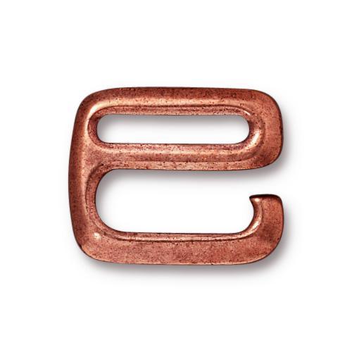 TierraCast - 16.3 x 19.8mm E Hook for 10mm Flat Leather - Copper (1 Piece)