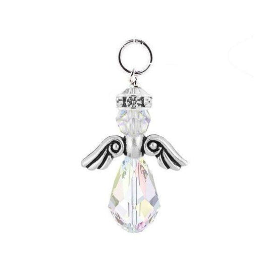 Holiday Pendant Kit - Crystal AB Angel with Pewter Wings - Too Cute Beads