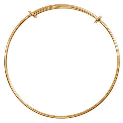 Adjustable Gold Charm Bangle Bracelet (Up to 8 inches)