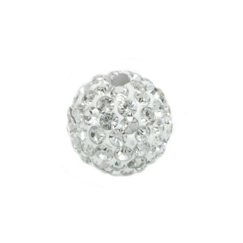 Pave Bead - 10mm Crystal with 2mm Hole (Sold by the Piece) - Too Cute Beads