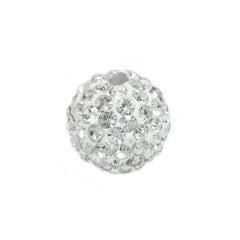 Pave Bead - 10mm Crystal with 2mm Hole (Sold by the Piece) - Too Cute Beads