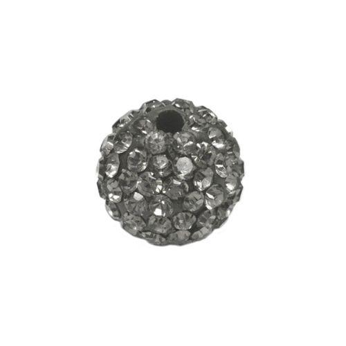 Pave Bead - 10mm Black Diamond with 2mm Hole (Sold by the Piece)