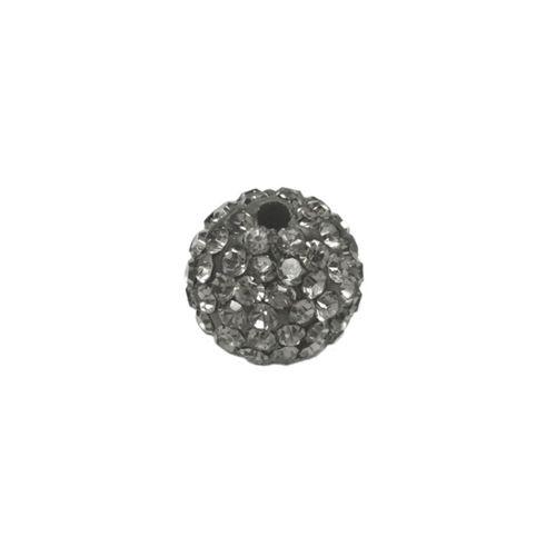 Pave Bead - 8mm Black Diamond with 2mm Hole (Sold by the Piece) - Too Cute Beads