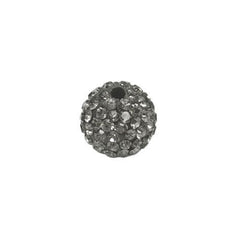 Pave Bead - 8mm Black Diamond with 2mm Hole (Sold by the Piece) - Too Cute Beads