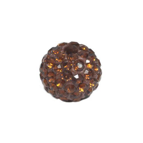 Pave Bead - 10mm Smoked Topaz with 2mm Hole (Sold by the Piece)