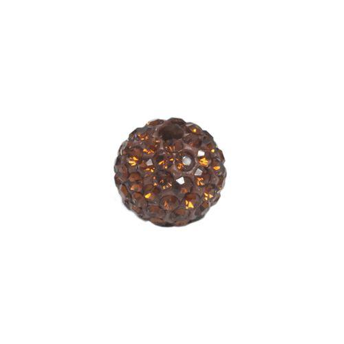 Pave Bead - 8mm Smoked Topaz with 2mm Hole (Sold by the Piece) - Too Cute Beads