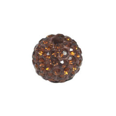 Pave Bead - 10mm Smoked Topaz with 2mm Hole (Sold by the Piece) - Too Cute Beads