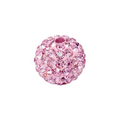 Pave Bead - 10mm Light Rose with 2mm Hole (Sold by the Piece)