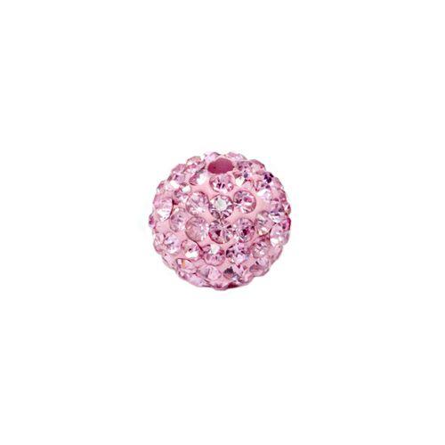 Pave Bead - 8mm Light Rose with 2mm Hole (Sold by the Piece)