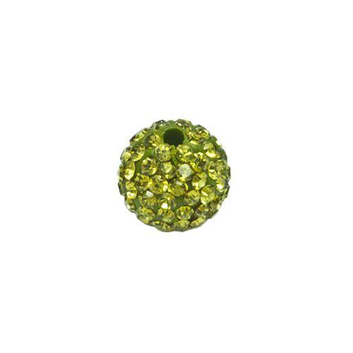 Pave Bead - 8mm Olivine with 2mm Hole (Sold by the Piece) - Too Cute Beads