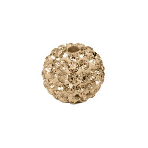 Pave Bead - 10mm Light Colorado Topaz with 2mm Hole (Sold by the Piece) - Too Cute Beads