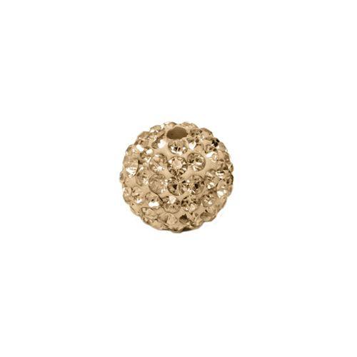 Pave Bead - 8mm Light Colorado Topaz with 2mm Hole (Sold by the Piece)