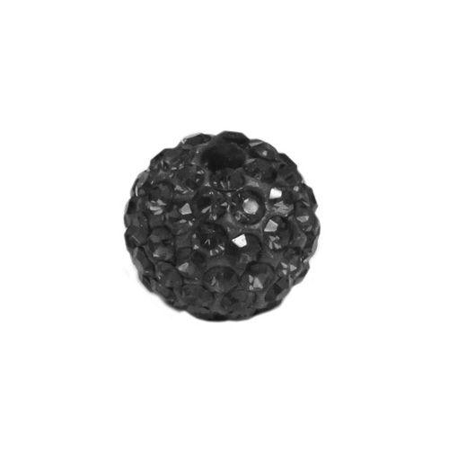 Pave Bead - 10mm Jet with 2mm Hole (Sold by the Piece) - Too Cute Beads