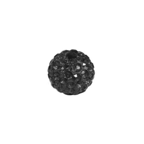 Pave Bead - 8mm Jet with 2mm Hole (Sold by the Piece)