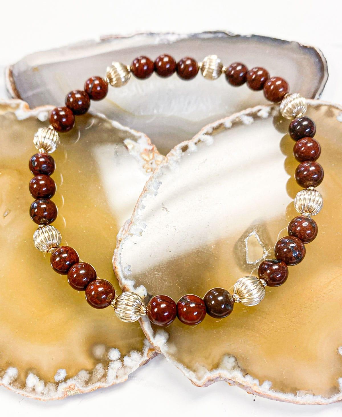 Bracelet Kit - Brecciated Jasper Gemstone Bracelet