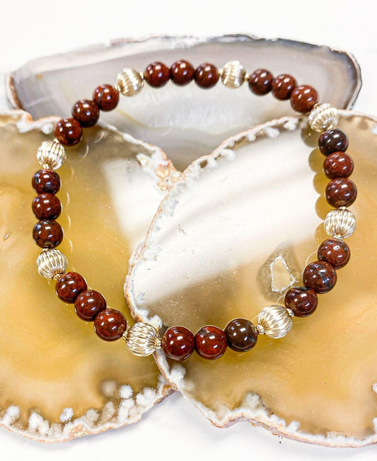 Brecciated Jasper Gemstone Bracelet Kit - Too Cute Beads