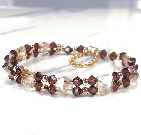 Swarovski Golden Shadow Spike Bracelet Kit - Too Cute Beads