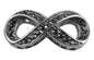 Bead Thru Infinity Symbol 28x14mm Black Ruthenium with Jet CZ (1 Piece) - Too Cute Beads