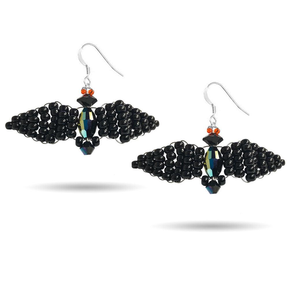 Crystal Bat Halloween Earring Kit - Too Cute Beads