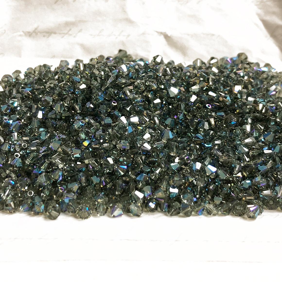 Swarovski Bicone - Black Diamond Shimmer (10 Pieces) Special Production