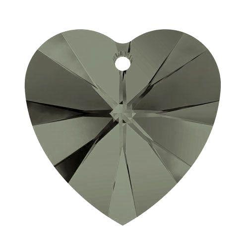 Swarovski 18x17.5mm Heart Pendant - Black Diamond (1pc) XILION