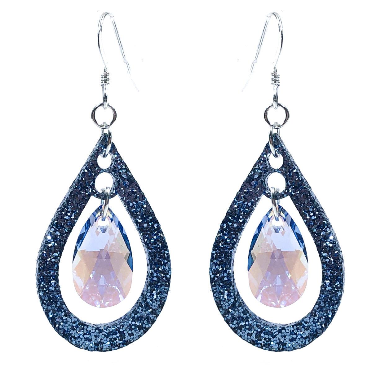 Blue Shimmer Teardrop Earring Kit - Too Cute Beads