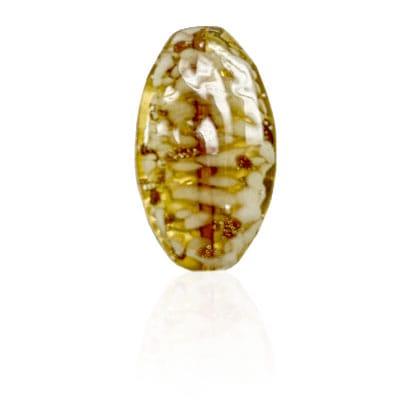 Vintage Murano 13 x 25mm Oval Pendant - Carmel Confetti (Limited Stock) - Too Cute Beads