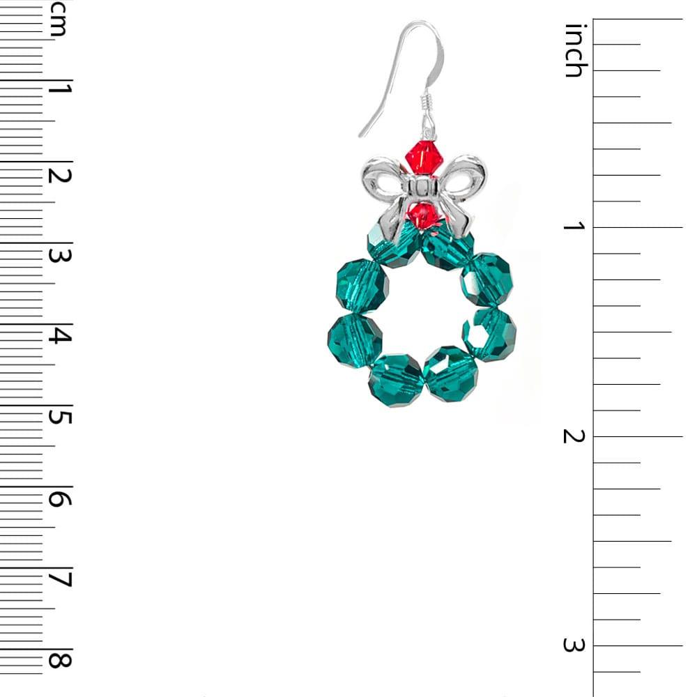 green Christmas Wreath Earring Kit  measurement